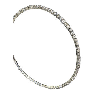 Diamond Look Choker Necklace 14.5" Silver &‎ Cubic Zirconia Accessories Bling